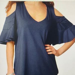 New ruffle top with cold shoulder